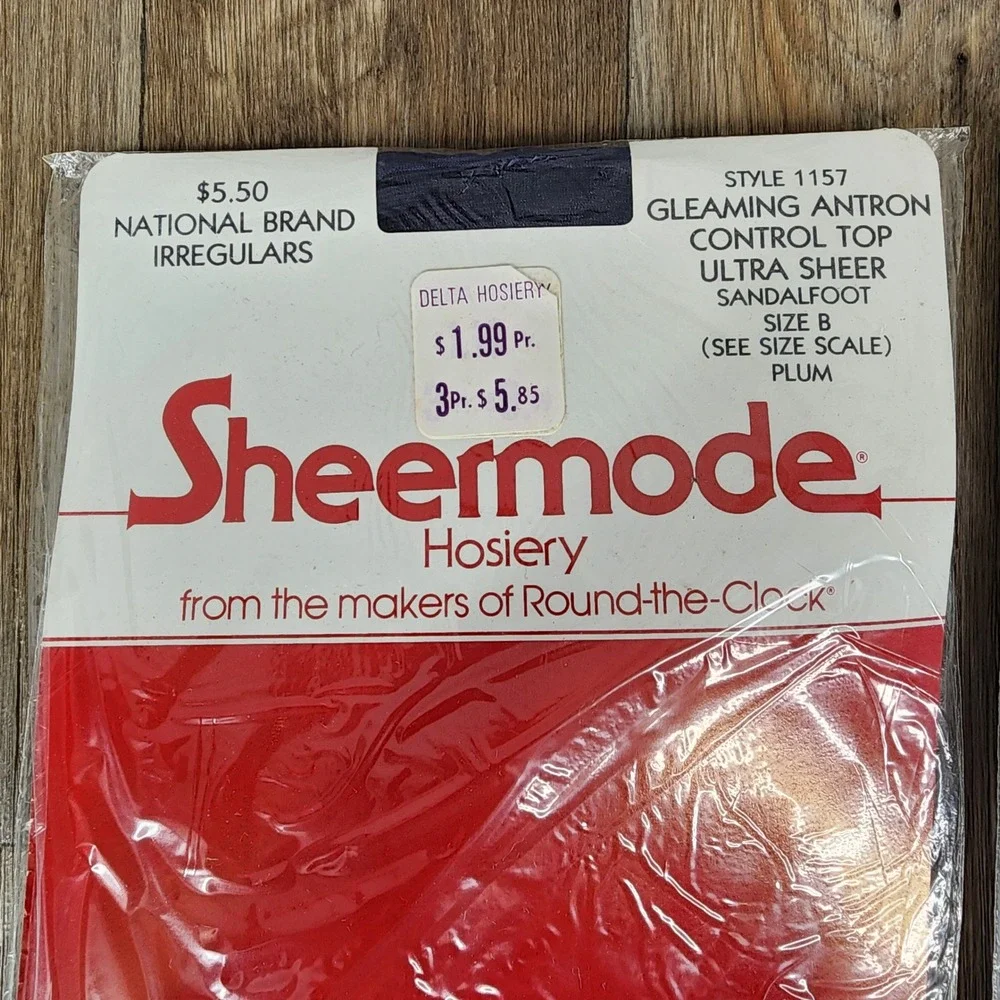 Vintage Pantyhose Lot 3 Sheermode Calvin Klein Burlington‎ Plum Oyster White B M